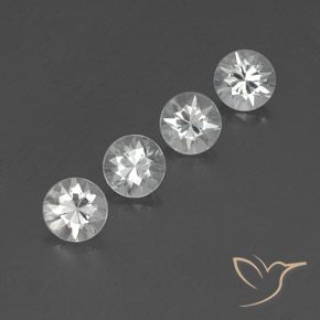 Pedras preciosas de Zircão Branco natural de 4.43 ct, Redondo, VVS
