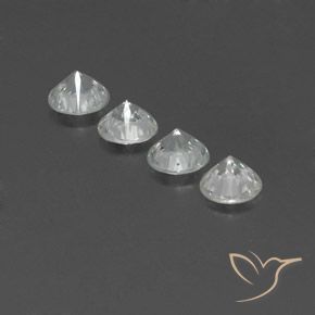 Pedras preciosas de Zircão Branco natural de 4.43 ct, Redondo, VVS