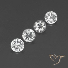 Pedras preciosas de Zircão Branco natural de 4.40 ct, Redondo, VVS-VS