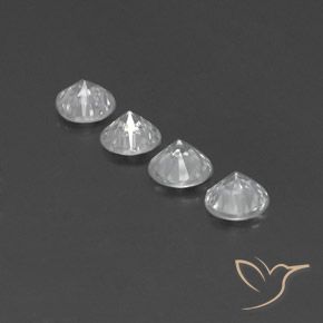 Pedras preciosas de Zircão Branco natural de 4.40 ct, Redondo, VVS-VS