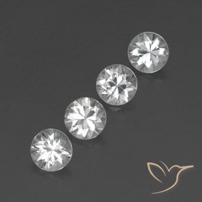 Pedras preciosas de Zircão Branco claro natural de 4.49 ct, Redondo, VVS-VS
