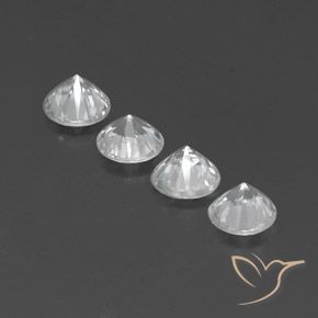 Pedras preciosas de Zircão Branco claro natural de 4.49 ct, Redondo, VVS-VS