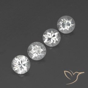 Pedras preciosas de Zircão Branco claro natural de 4.18 ct, Redondo, VVS-VS