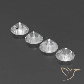 Pedras preciosas de Zircão Branco claro natural de 4.18 ct, Redondo, VVS-VS
