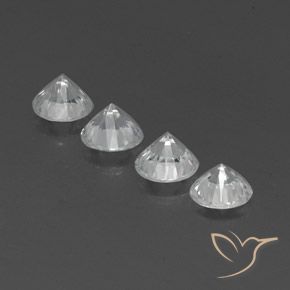 Pedras preciosas de Zircão Branco claro natural de 4.71 ct, Redondo, VVS-VS
