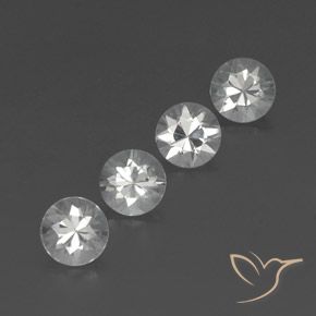 Pedras preciosas de Zircão Branco claro natural de 4.55 ct, Redondo, VVS-VS