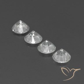 Pedras preciosas de Zircão Branco claro natural de 4.55 ct, Redondo, VVS-VS