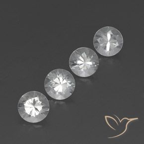 Pedras preciosas de Zircão Branco claro natural de 4.91 ct, Redondo, VVS-VS