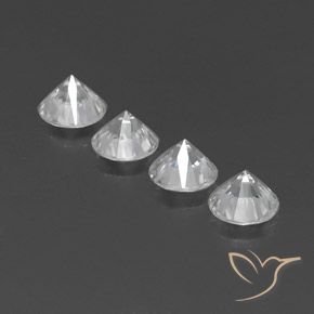 Pedras preciosas de Zircão Branco claro natural de 4.91 ct, Redondo, VVS-VS