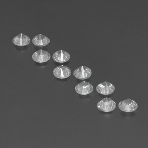 Pedras preciosas de zircão branco natural de  ct, corte redondo, VVS-VS