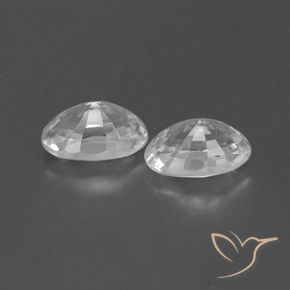 Pedras preciosas de Zircão Branco claro natural de 1.64 ct, oval, VVS