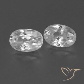 Pedras preciosas de Zircão Branco claro natural de 1.71 ct, oval, VVS