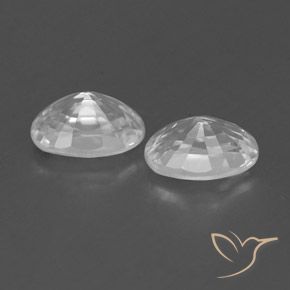 Pedras preciosas de Zircão Branco claro natural de 1.71 ct, oval, VVS