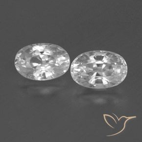 1.66ctw Natural Branco claro Zircão, oval, VVS