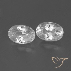 Pedras preciosas de Zircão Branco claro natural de 1.66 ct, oval, VVS