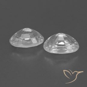 Pedras preciosas de Zircão Branco claro natural de 1.66 ct, oval, VVS
