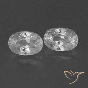 Pedras preciosas de Zircão Branco claro natural de 1.72 ct, oval, VVS-VS