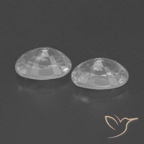 Pedras preciosas de Zircão Branco claro natural de 1.72 ct, oval, VVS-VS