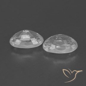 Pedras preciosas de Zircão Branco claro natural de 1.62 ct, oval, VVS