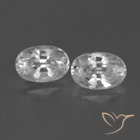1.66ctw Natural Branco claro Zircão, oval, VVS