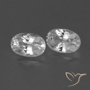 Pedras preciosas de Zircão Branco claro natural de 1.66 ct, oval, VVS