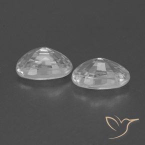 Pedras preciosas de Zircão Branco claro natural de 1.66 ct, oval, VVS