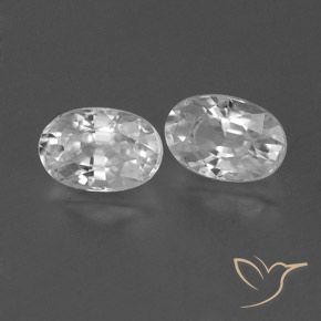 Pedras preciosas de Zircão Branco claro natural de 1.63 ct, oval, VVS-VS