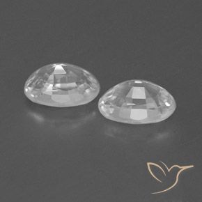 Pedras preciosas de Zircão Branco claro natural de 1.63 ct, oval, VVS-VS