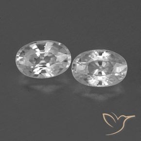 1.66ctw Natural Branco claro Zircão, oval, VVS