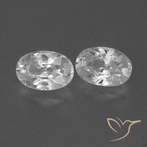 Pedras preciosas de Zircão Branco claro natural de 1.66 ct, oval, VVS
