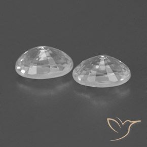 Pedras preciosas de Zircão Branco claro natural de 1.66 ct, oval, VVS
