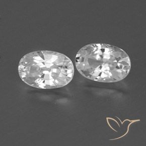 Pedras preciosas de Zircão Branco claro natural de 1.67 ct, oval, VVS-VS