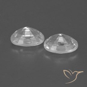 Pedras preciosas de Zircão Branco claro natural de 1.67 ct, oval, VVS-VS