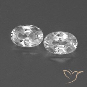 1.59ctw Natural Branco claro Zircão, oval, VVS