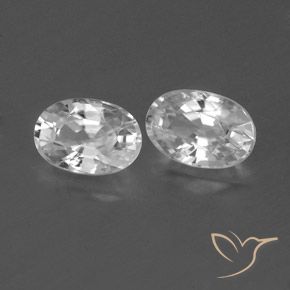 Pedras preciosas de Zircão Branco claro natural de 1.59 ct, oval, VVS