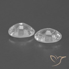 Pedras preciosas de Zircão Branco claro natural de 1.59 ct, oval, VVS