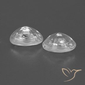 Pedras preciosas de Zircão Branco claro natural de 1.77 ct, oval, VVS