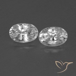 1.66ctw Natural Branco claro Zircão, oval, VVS