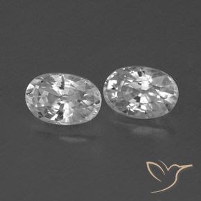 Pedras preciosas de Zircão Branco claro natural de 1.66 ct, oval, VVS