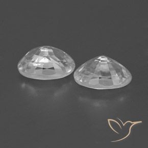 Pedras preciosas de Zircão Branco claro natural de 1.66 ct, oval, VVS