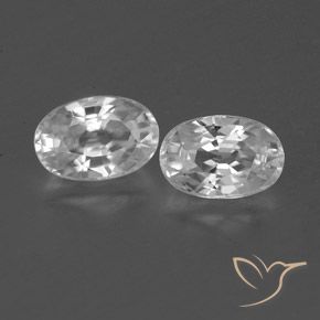 1.75ctw Natural Branco claro Zircão, oval, VVS-VS