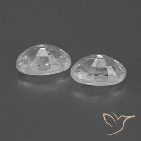 Pedras preciosas de Zircão Branco claro natural de 1.75 ct, oval, VVS-VS
