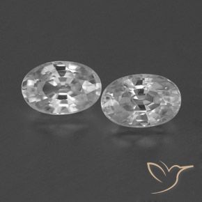 1.70ctw Natural Branco claro Zircão, oval, VVS-VS