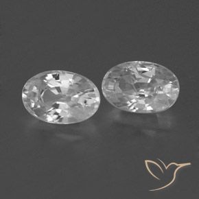 Pedras preciosas de Zircão Branco claro natural de 1.70 ct, oval, VVS-VS