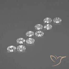 Pedras preciosas de Zircão Branco claro natural de 7.24 ct, oval, VVS-VS