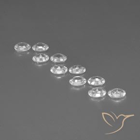 Pedras preciosas de Zircão Branco claro natural de 7.24 ct, oval, VVS-VS