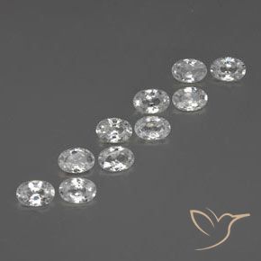 Pedras preciosas de Zircão Branco claro natural de 6.52 ct, oval, VVS-VS