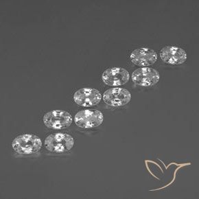 Pedras preciosas de Zircão Branco claro natural de 7.70 ct, oval, VVS-VS