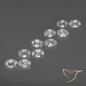 Pedras preciosas de Zircão Branco claro natural de 7.44 ct, oval, VVS-VS