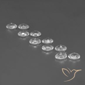 Pedras preciosas de Zircão Branco claro natural de 7.44 ct, oval, VVS-VS